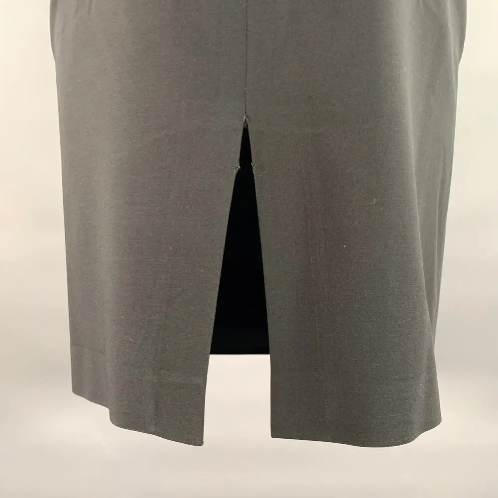 GIORGIO ARMANI Size 2 Black Wool Pencil Knee-Length Skirt - Picture 2 of 5